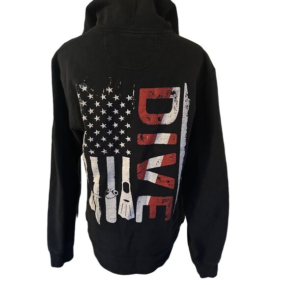 Port Company Ring Spun Fan Favorite Dive Americana Flag jacket size M - Picture 6 of 6